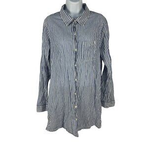 Lauren Ralph Lauren Womens Striped Button-Up Shirt  Size Medium